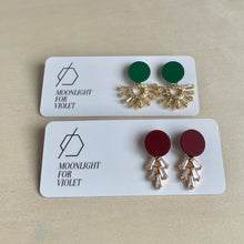 Load image into Gallery viewer, LEAF PAVE DANGLES - 15 colours available