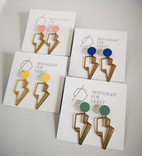 Load image into Gallery viewer, LIGHTNING BOLT EARRINGS - 15 colours available