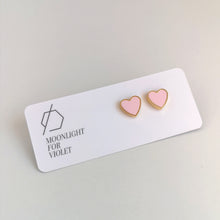 Load image into Gallery viewer, HEART STUDS - various colours available