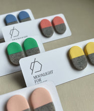 Load image into Gallery viewer, COLOUR BLOCK CAPSULE STUDS - GRANITE
