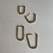 Load image into Gallery viewer, SMALL HINGED SQUARE HOOPS
