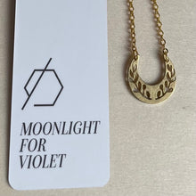 Load image into Gallery viewer, CRESCENT FOLIAGE PENDANT NECKLACE
