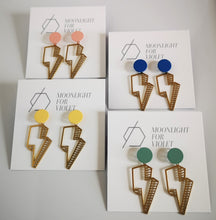 Load image into Gallery viewer, LIGHTNING BOLT EARRINGS - 15 colours available
